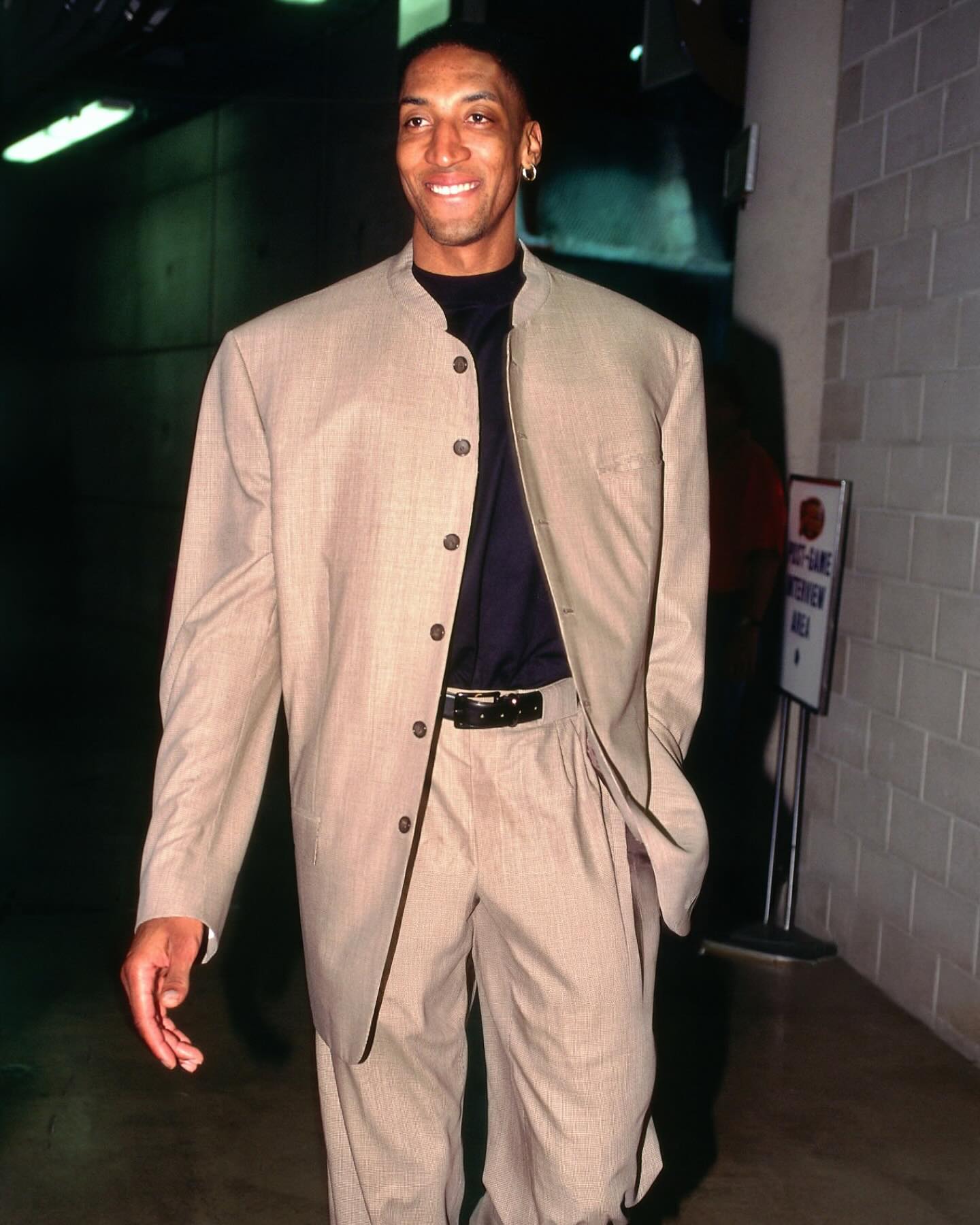 Scottie Pippen during a game with the Chicago Bulls, showcasing his basketball skills and legacy.